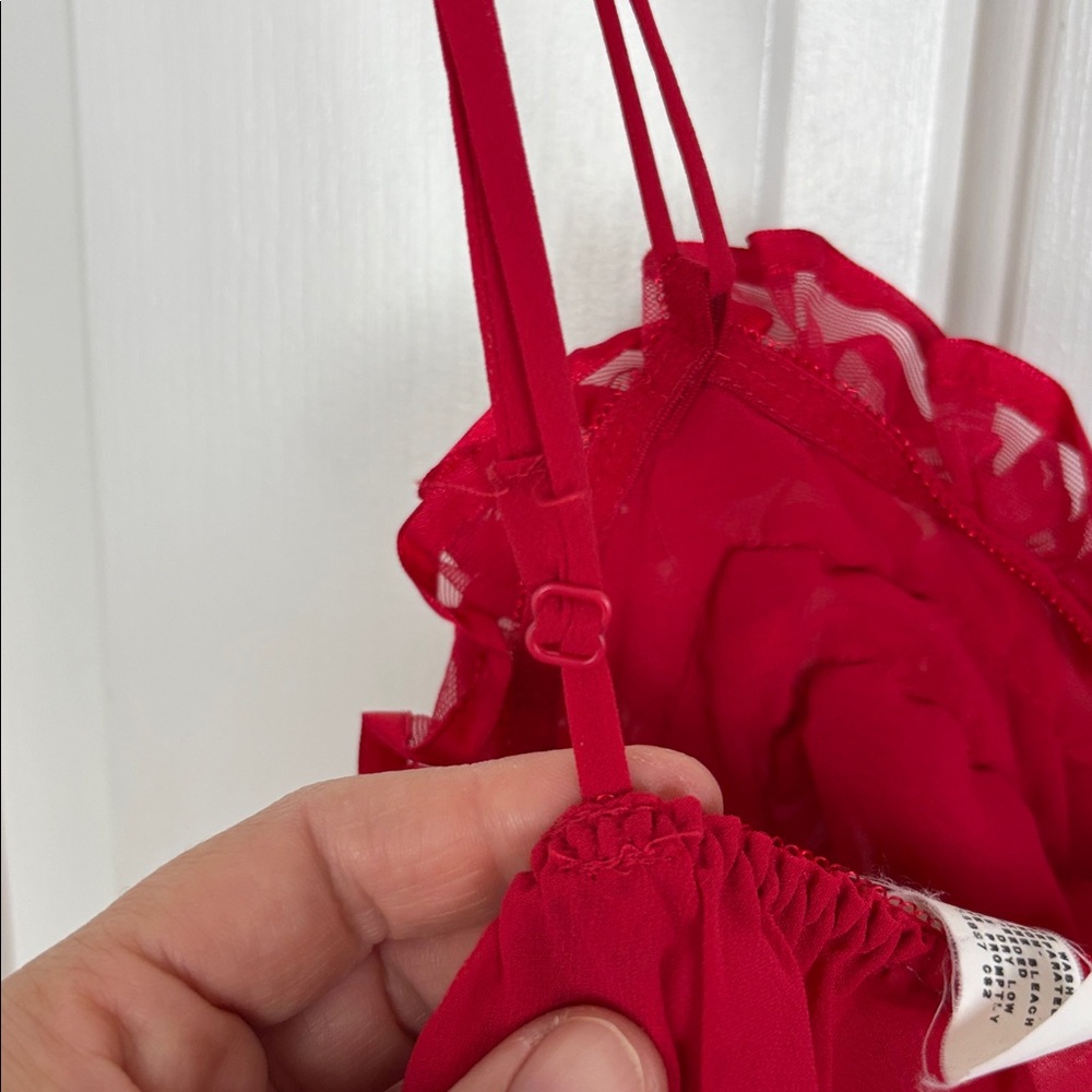 Vintage Victoria’s Secret Red Nighty with Ribbon Detailing - Sizes L - Picture 8 of 10